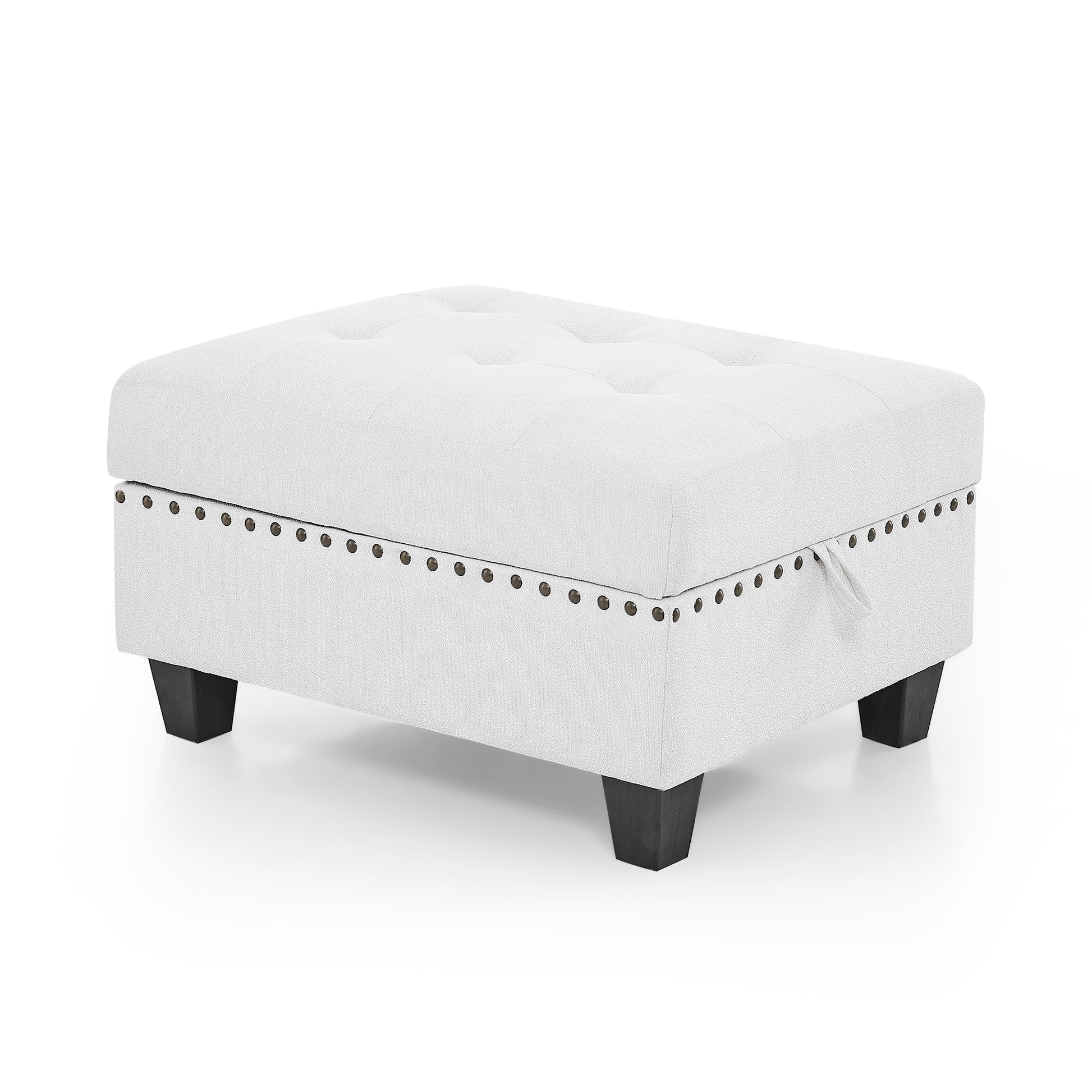 L-Shape Modular Sectional Sofa Couch Reversible Combination Ottoman- Ivory_3