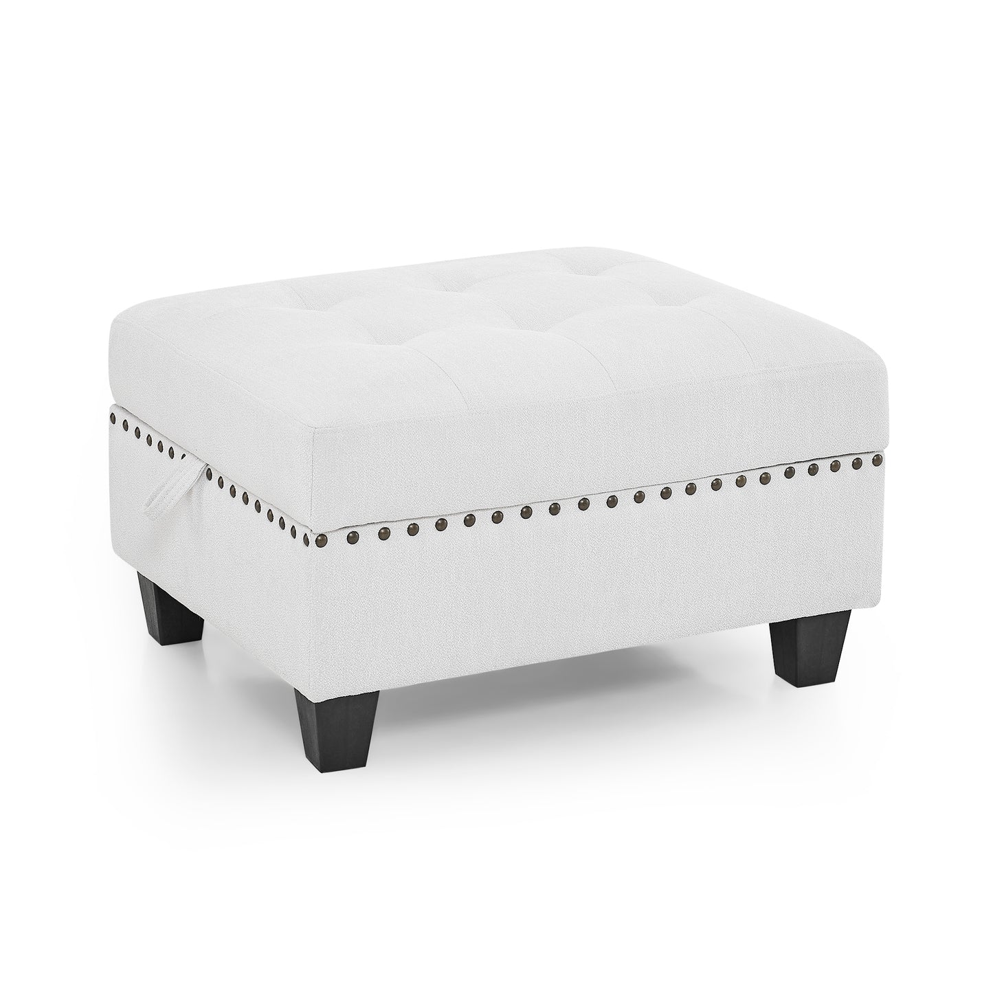 L-Shape Modular Sectional Sofa Couch Reversible Combination Ottoman- Ivory_0