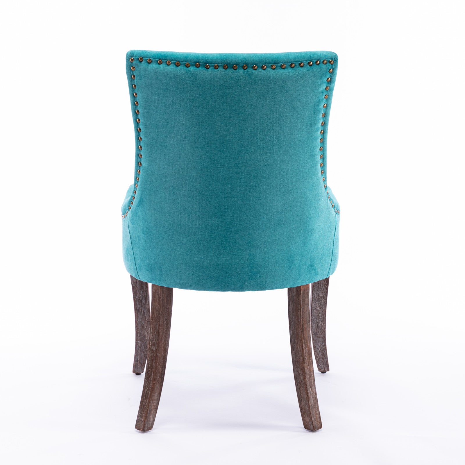 Mid-Century Modern Dining Accent Chair Set of 2 with Nailhead Trim- Blue_6