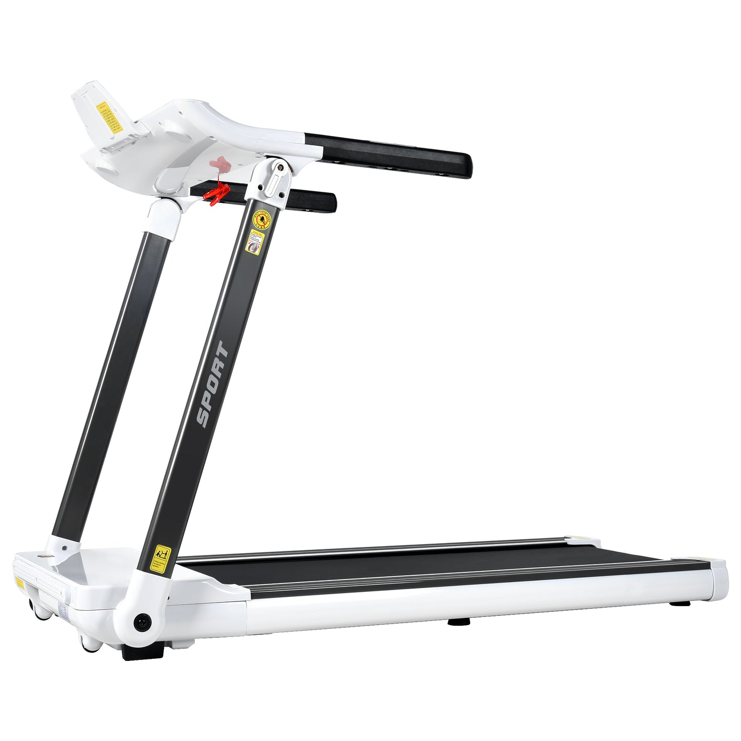 Folding Electric Treadmill and Wireless Audio Player Exercise Machine- White_22