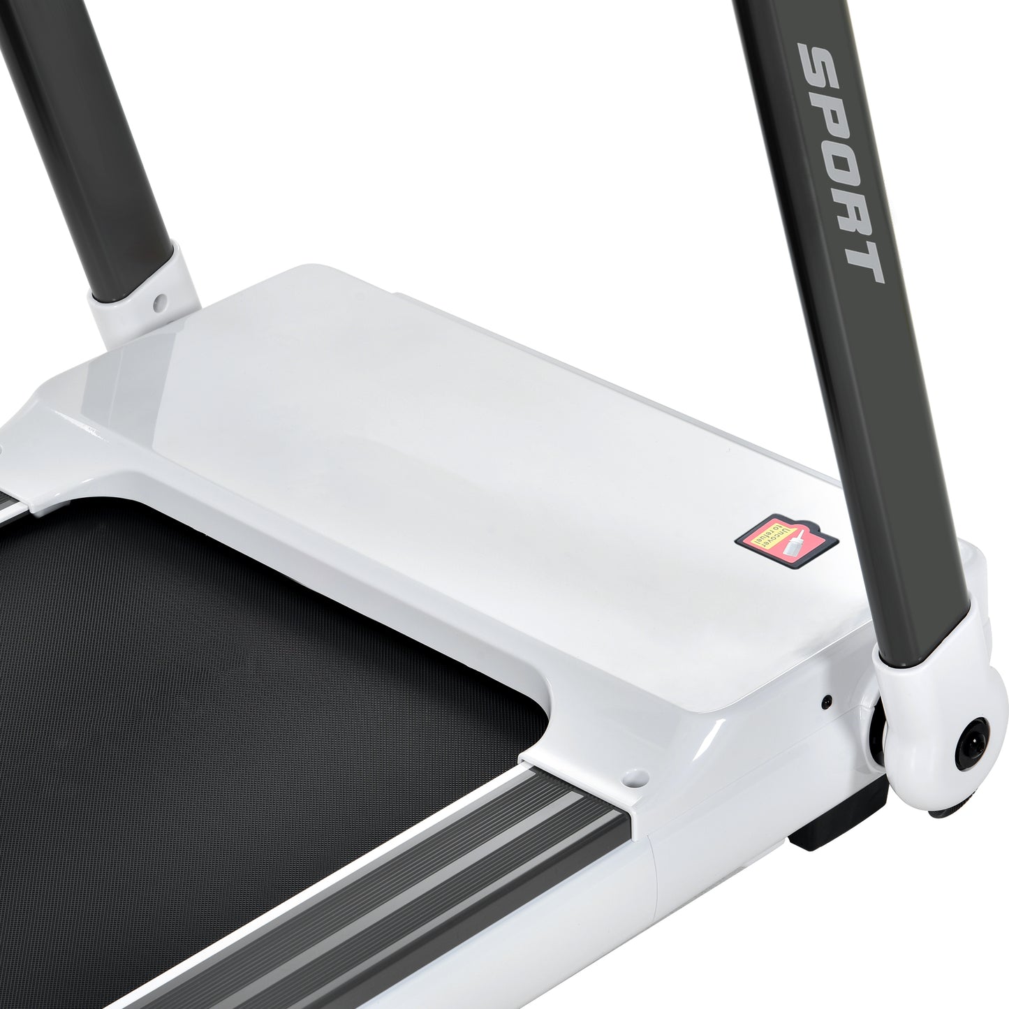 Folding Electric Treadmill and Wireless Audio Player Exercise Machine- White_4