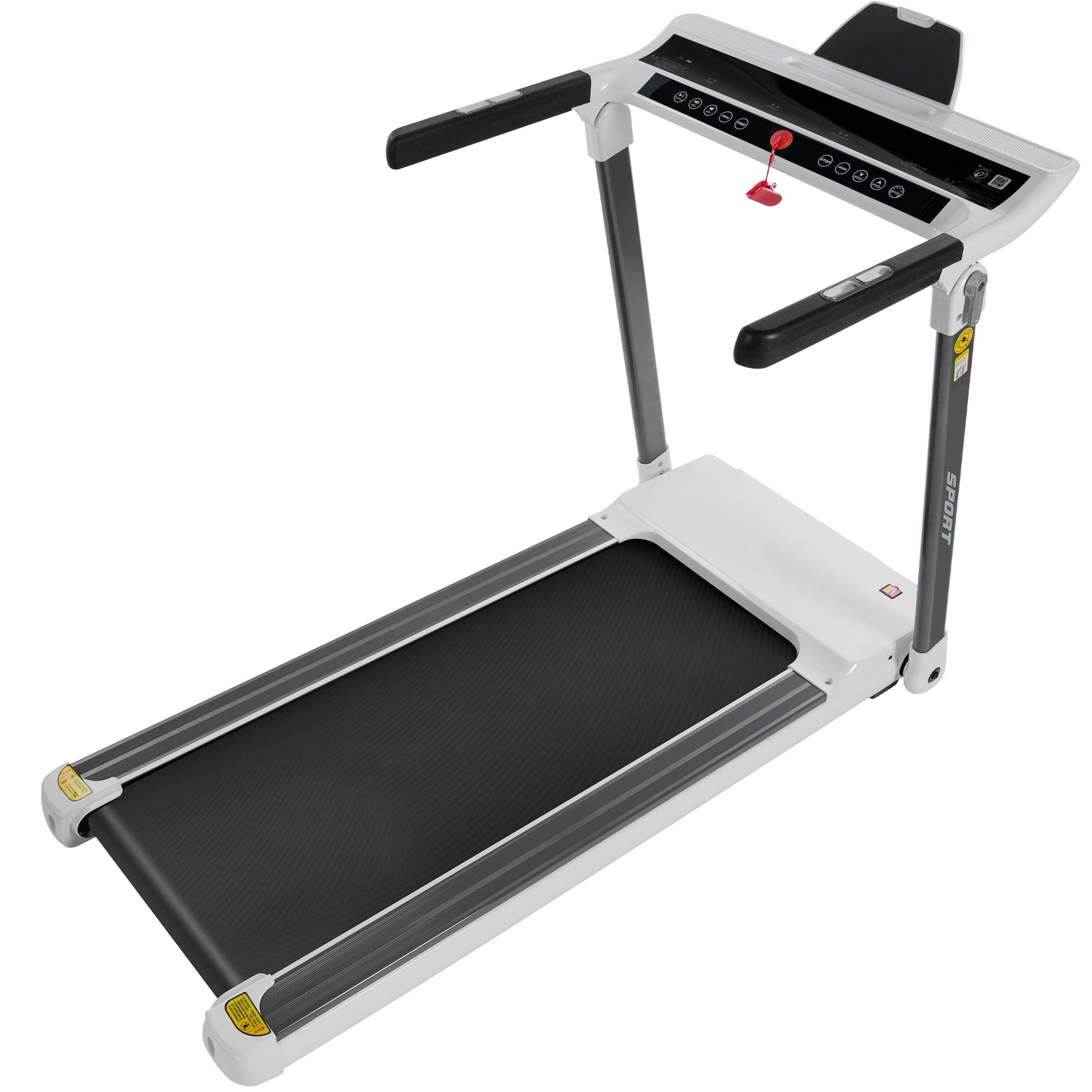 Folding Electric Treadmill and Wireless Audio Player Exercise Machine- White_21