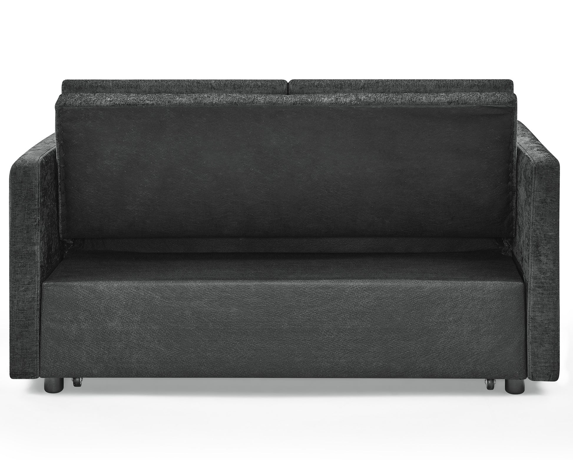 Upholstered Sleeper Sofa Bed with Adjustable Backrest and Foam Cushion- Black_11