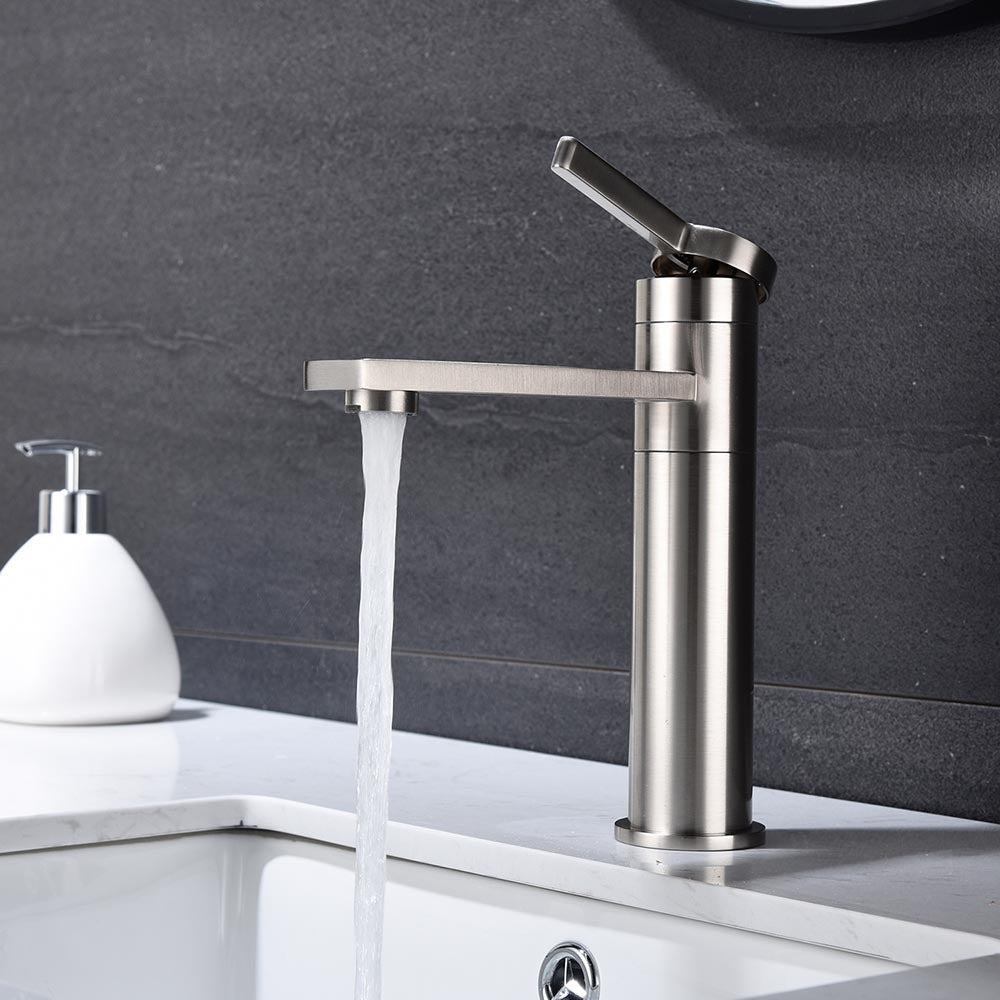 Single Handle Sink Vanity Bathroom Faucet - Brushed Nickel_3