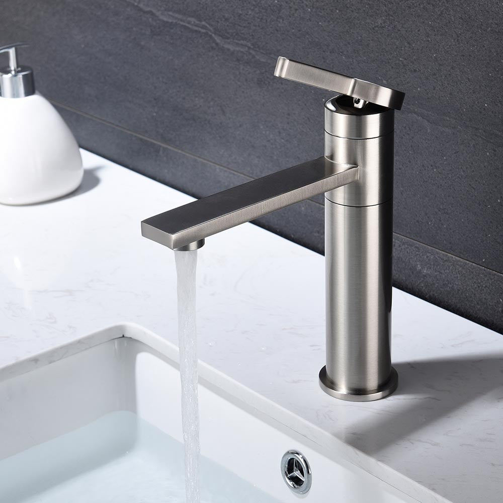 Single Handle Sink Vanity Bathroom Faucet - Brushed Nickel_4