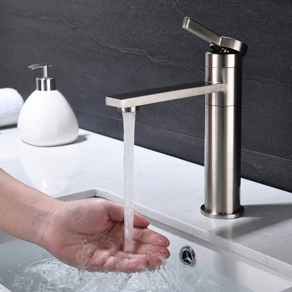 Single Handle Sink Vanity Bathroom Faucet - Brushed Nickel_5