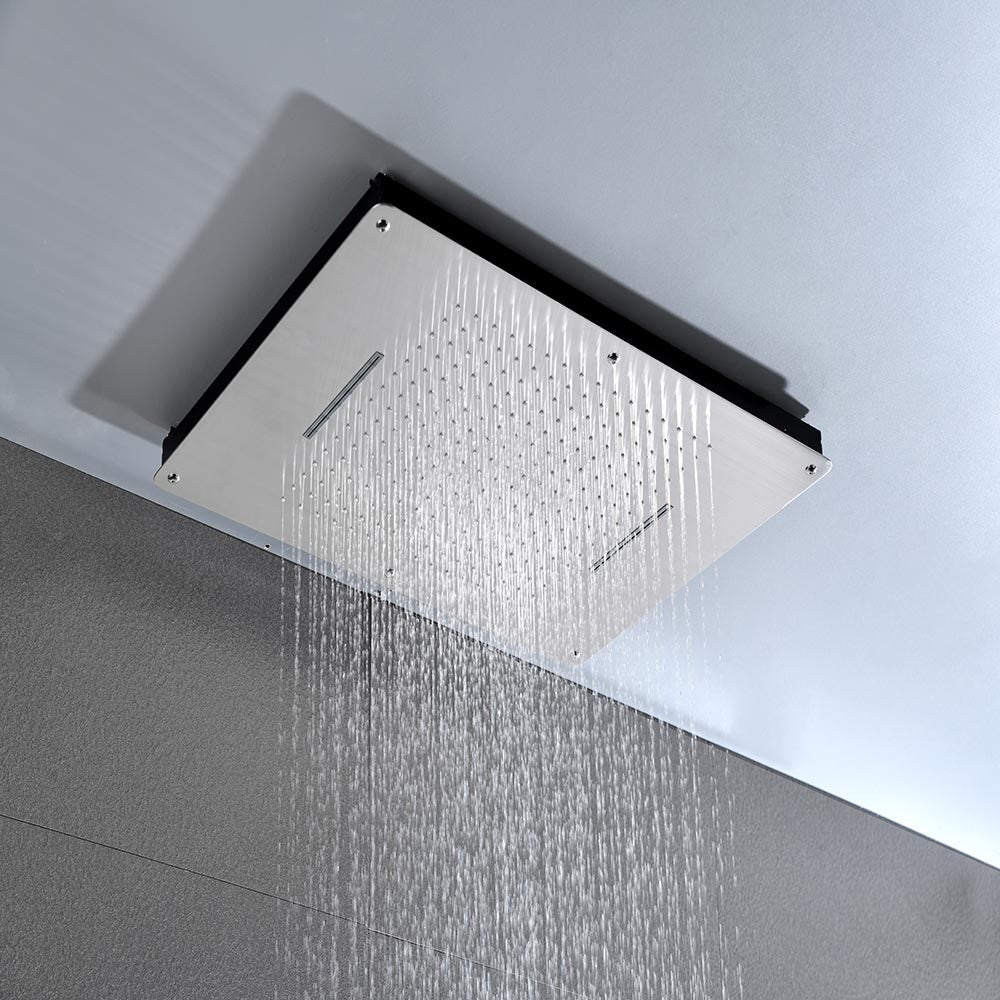 High Pressure Rain Shower Head, Ultra-Thin Showerhead - Brushed Nickel_4