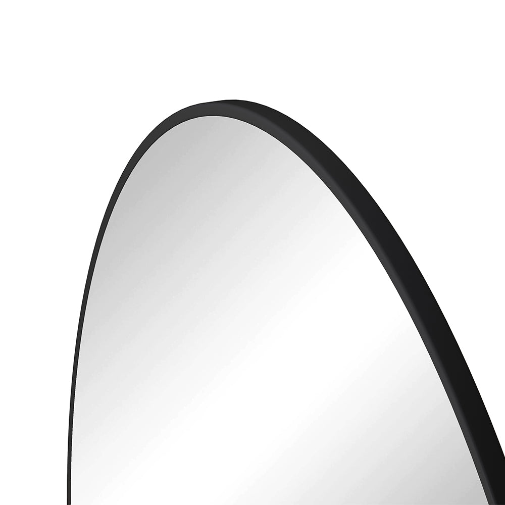 42-Inch Circular Metal Framed Wall Mirror -  Black_5