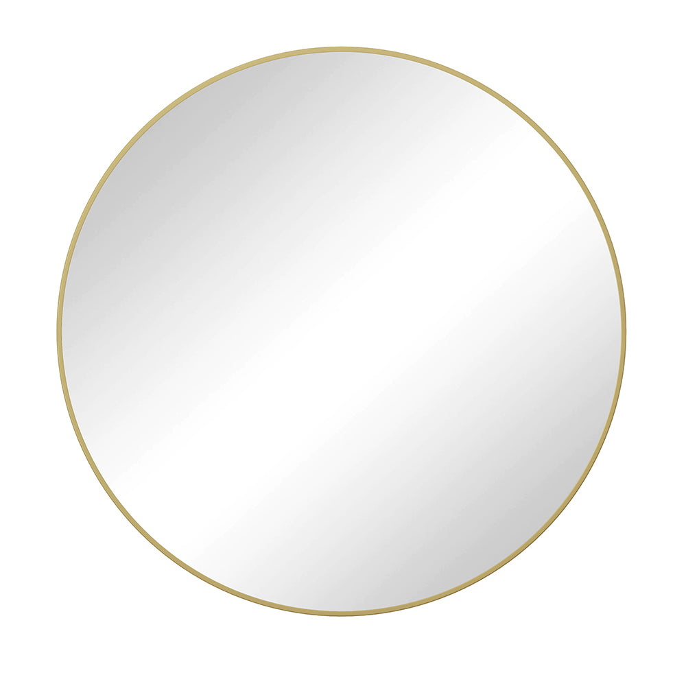 28-Inch Round Metal Framed Wall Mirror - Gold_0