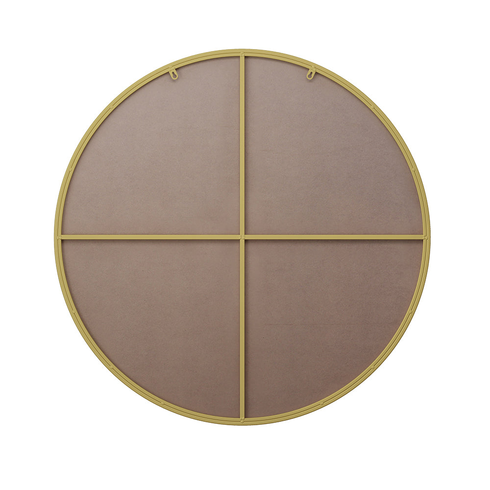 28-Inch Round Metal Framed Wall Mirror - Gold_4