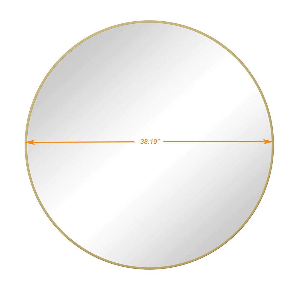 39-Inch Round Metal Framed Mirror - Gold_6