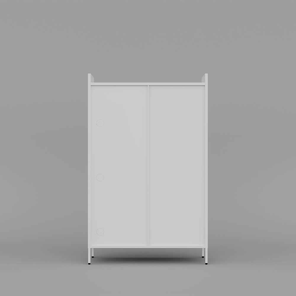 Freestanding Pantry Cabinet with Retractable Doors - White_4