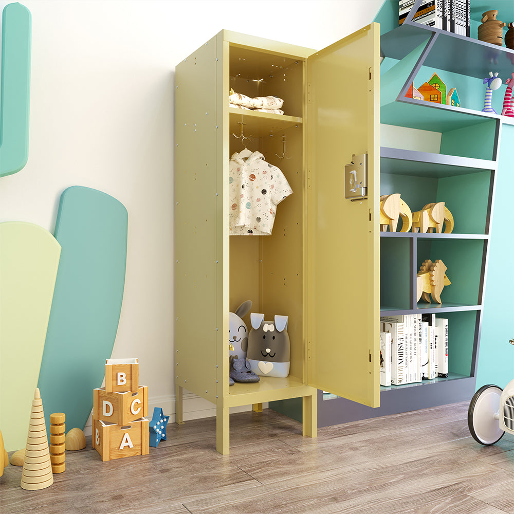 Retro Style Tall Metal Locker - Yellow_5