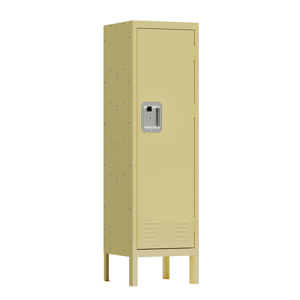 Retro Style Tall Metal Locker - Yellow_1