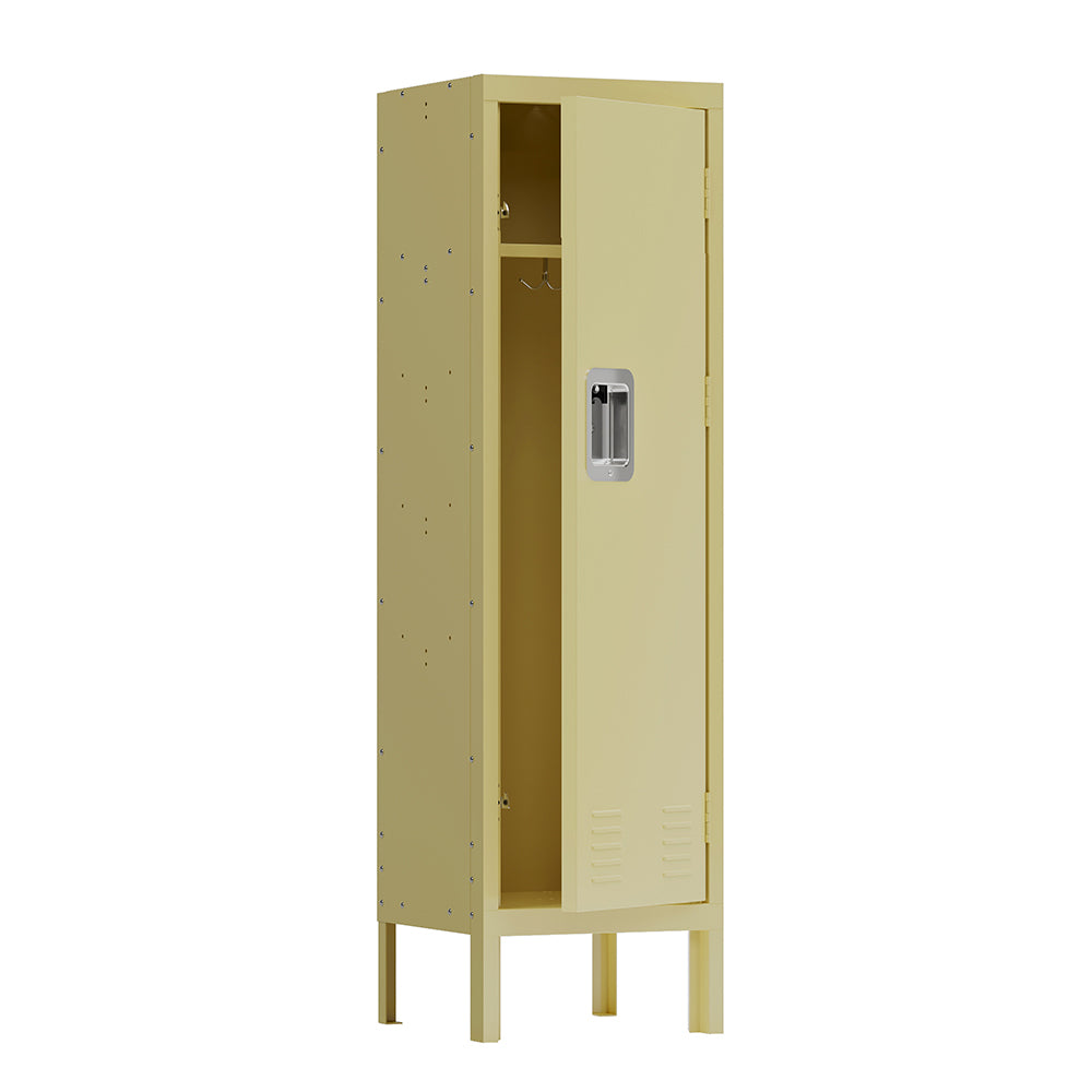 Retro Style Tall Metal Locker - Yellow_2