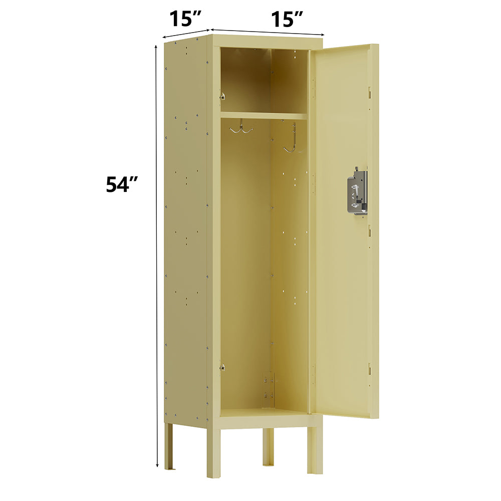 Retro Style Tall Metal Locker - Yellow_6