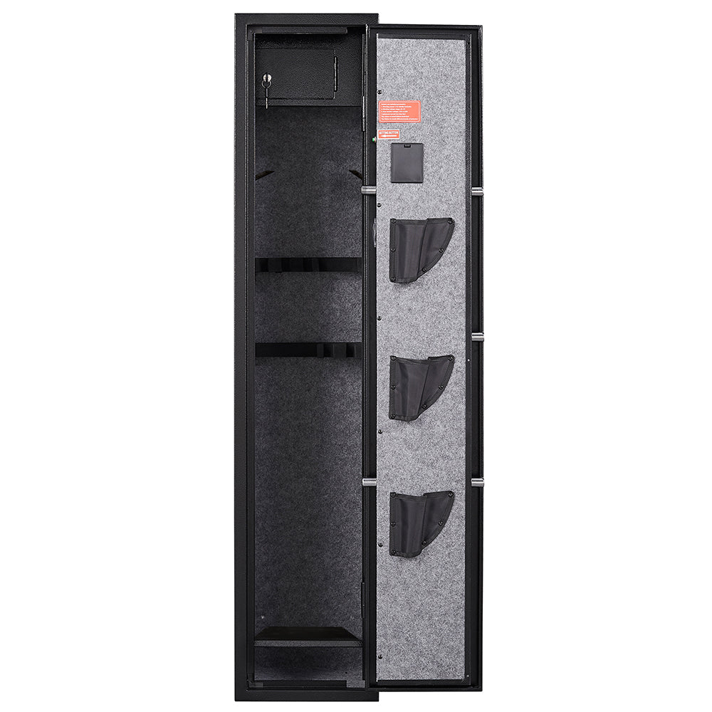 5-Gun Safe with Electronic Keypad, Pistol Pockets, LED, External Battery, and Alarm_11