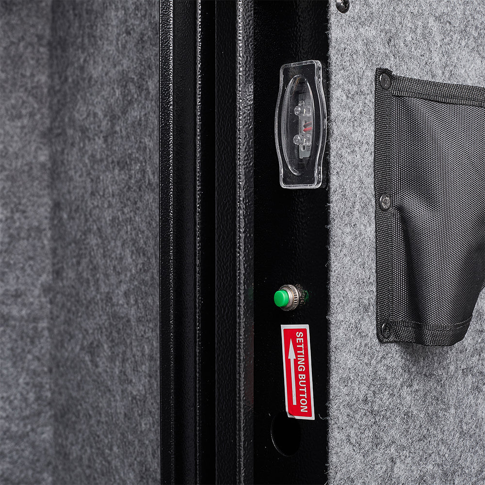 5-Gun Safe with Electronic Keypad, Pistol Pockets, LED, External Battery, and Alarm_8