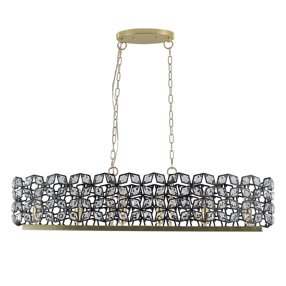 Champagne Gold Oval Crystal Chandelier - Modern Luxury Lighting_0