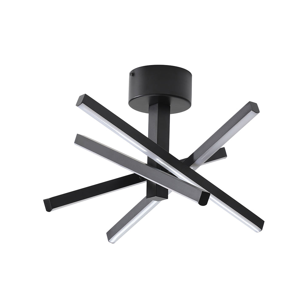 LED Semi-Flush Ceiling Light - Black_0