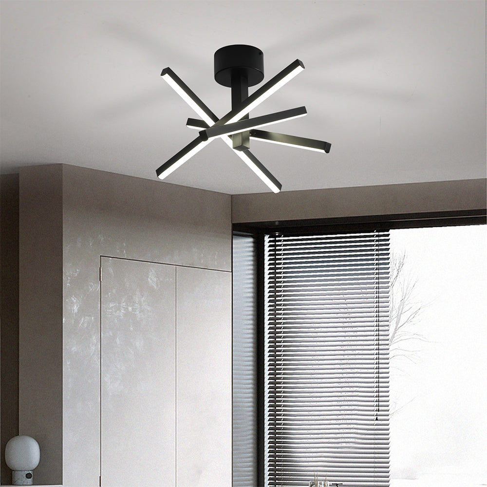 LED Semi-Flush Ceiling Light - Black_1