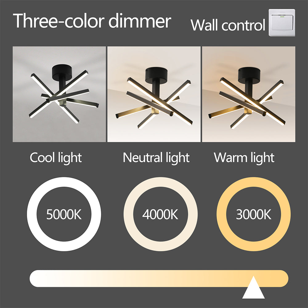 LED Semi-Flush Ceiling Light - Black_7