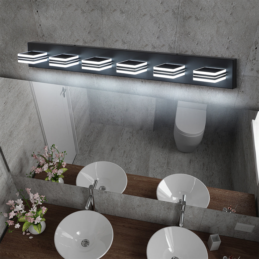 6-Light LED Modern Vanity Mirror Lights in Black_5