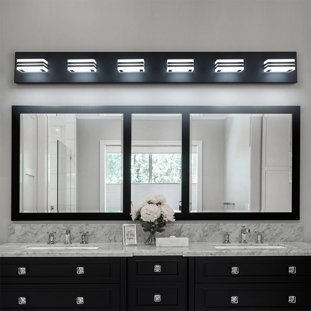 6-Light LED Modern Vanity Mirror Lights in Black_4