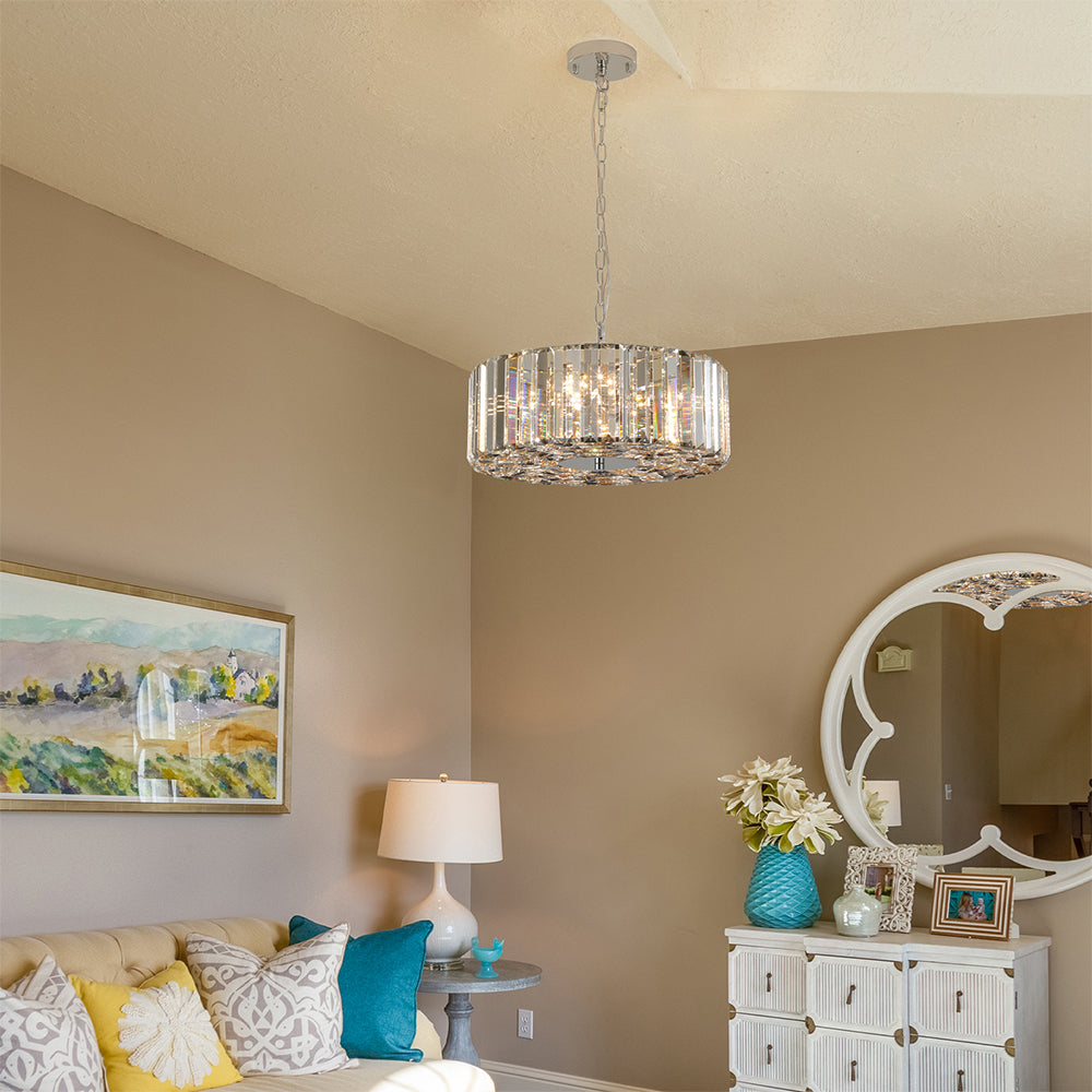 Round Crystal Chandelier - Luxury Living Room Light Fixture_5