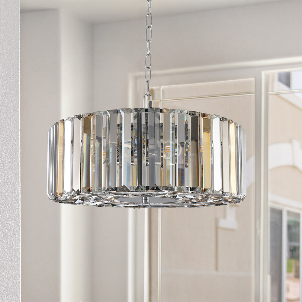 Round Crystal Chandelier - Luxury Living Room Light Fixture_1