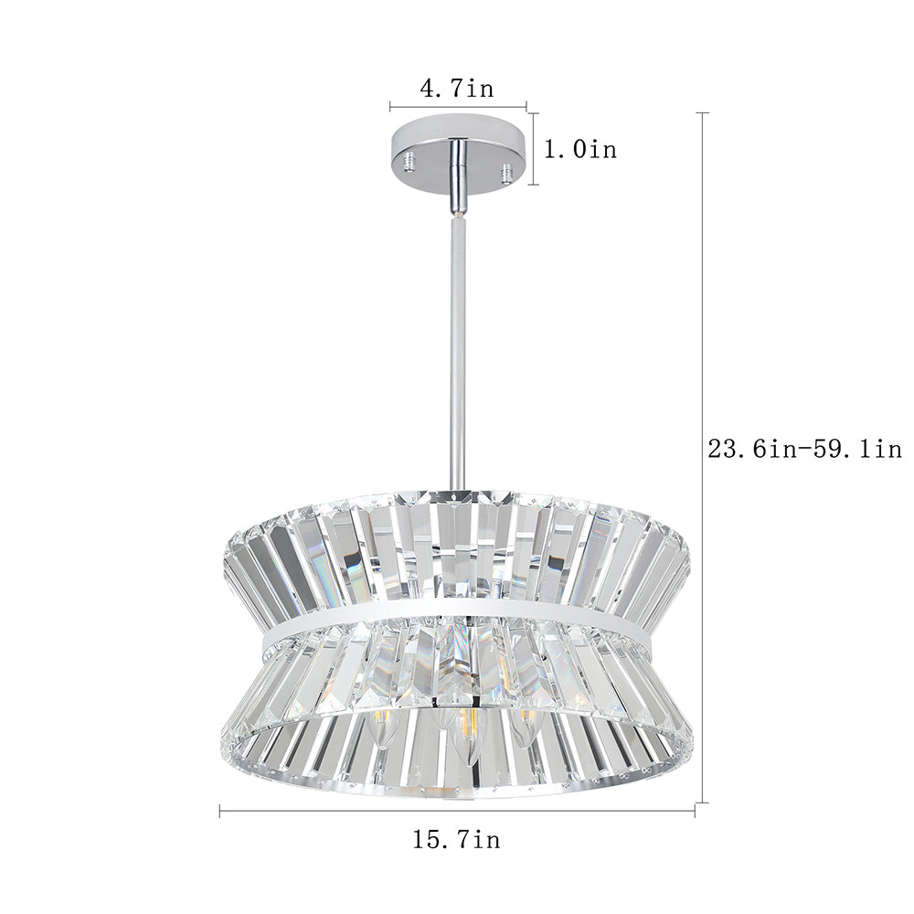 Round Modern Crystal Chandelier - Luxury Living Room Light Fixture_8