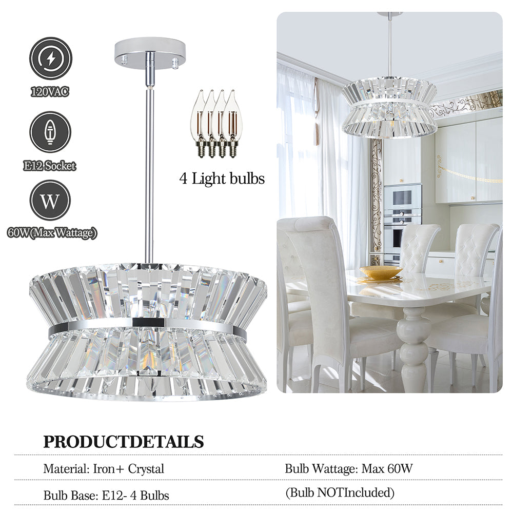 Round Modern Crystal Chandelier - Luxury Living Room Light Fixture_5