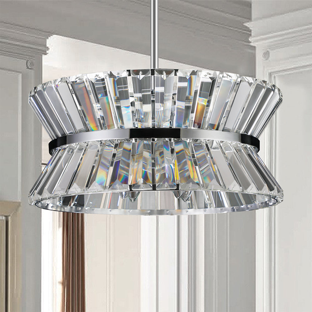 Round Modern Crystal Chandelier - Luxury Living Room Light Fixture_3