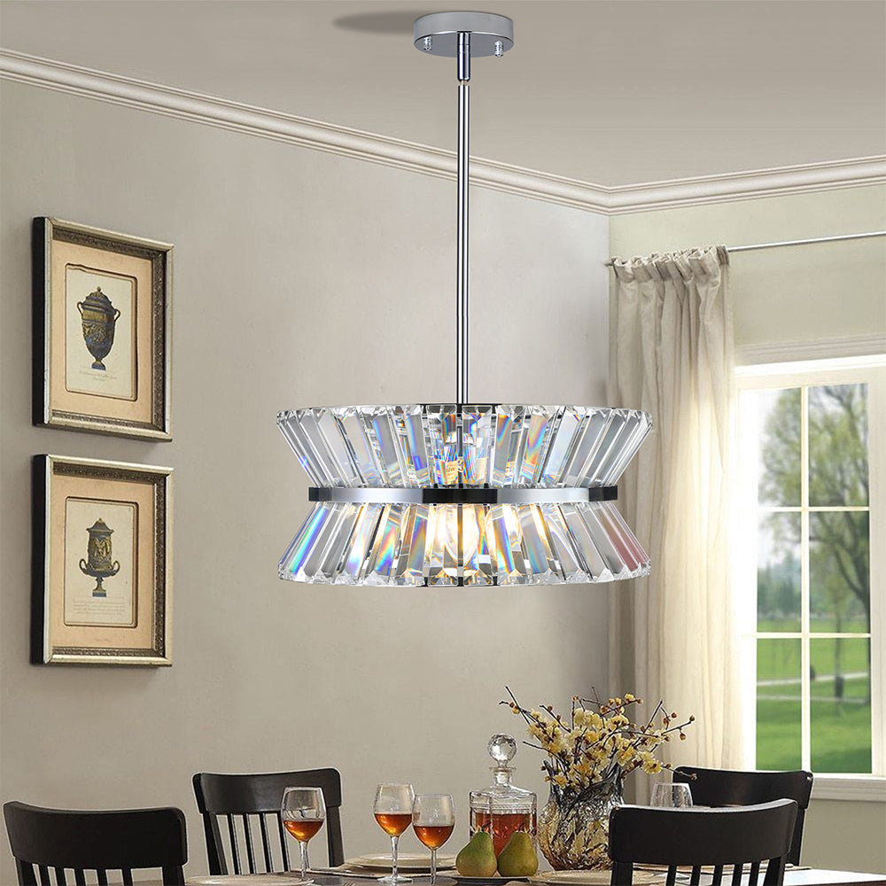 Round Modern Crystal Chandelier - Luxury Living Room Light Fixture_2