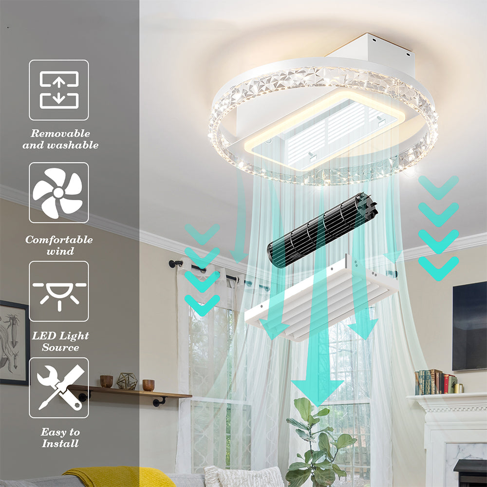 Bladeless Fan Lamp With Lights Dimmable LED_6