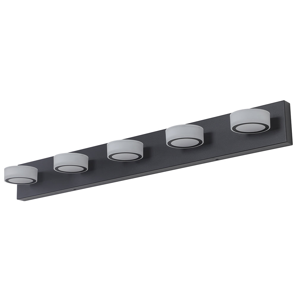 Modern 5-Light LED Vanity Wall Fixture - Black_0