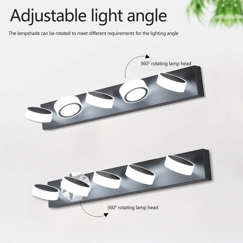 Modern 5-Light LED Vanity Wall Fixture - Black_6