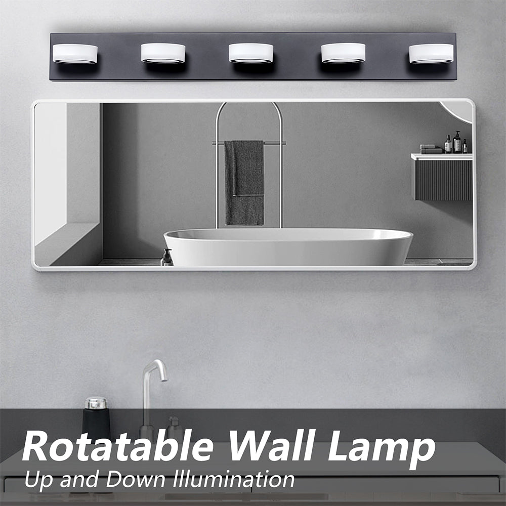 Modern 5-Light LED Vanity Wall Fixture - Black_5