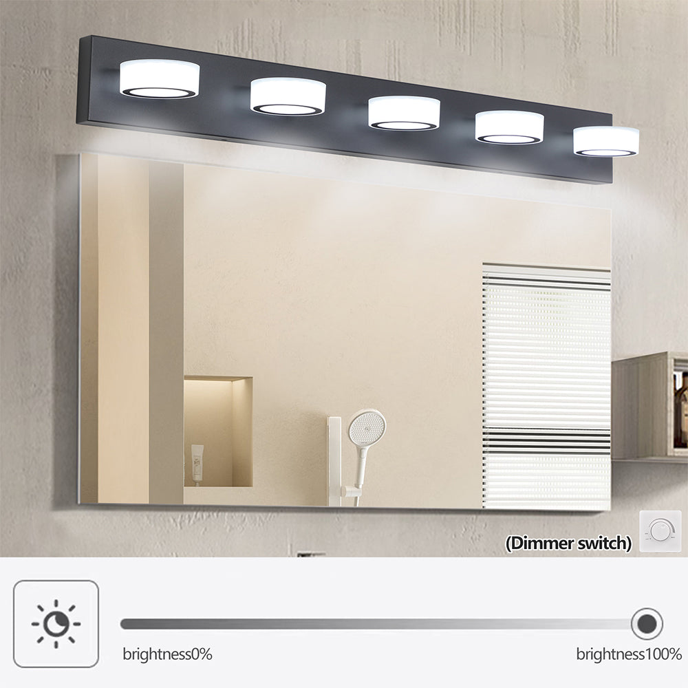 Modern 5-Light LED Vanity Wall Fixture - Black_4