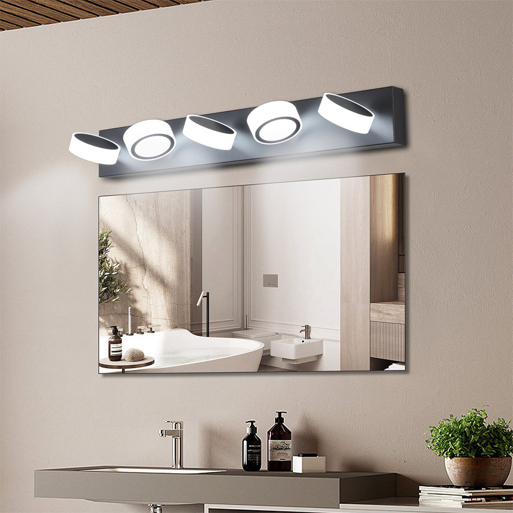 Modern 5-Light LED Vanity Wall Fixture - Black_3