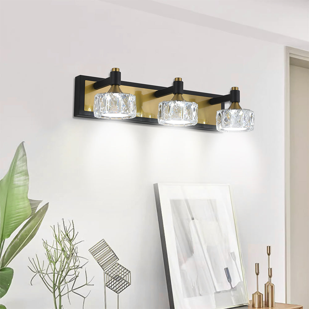 Modern 3-Light LED Crystal Vanity Lighting - Bathroom Wall Fixture Over Mirror_1