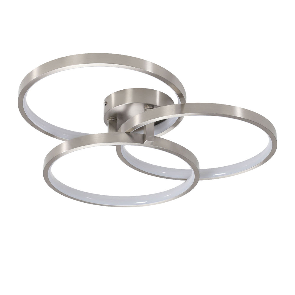 Contemporary Semi-Flush Ceiling Lamp with Three-Ring Design and Inner Illumination_0