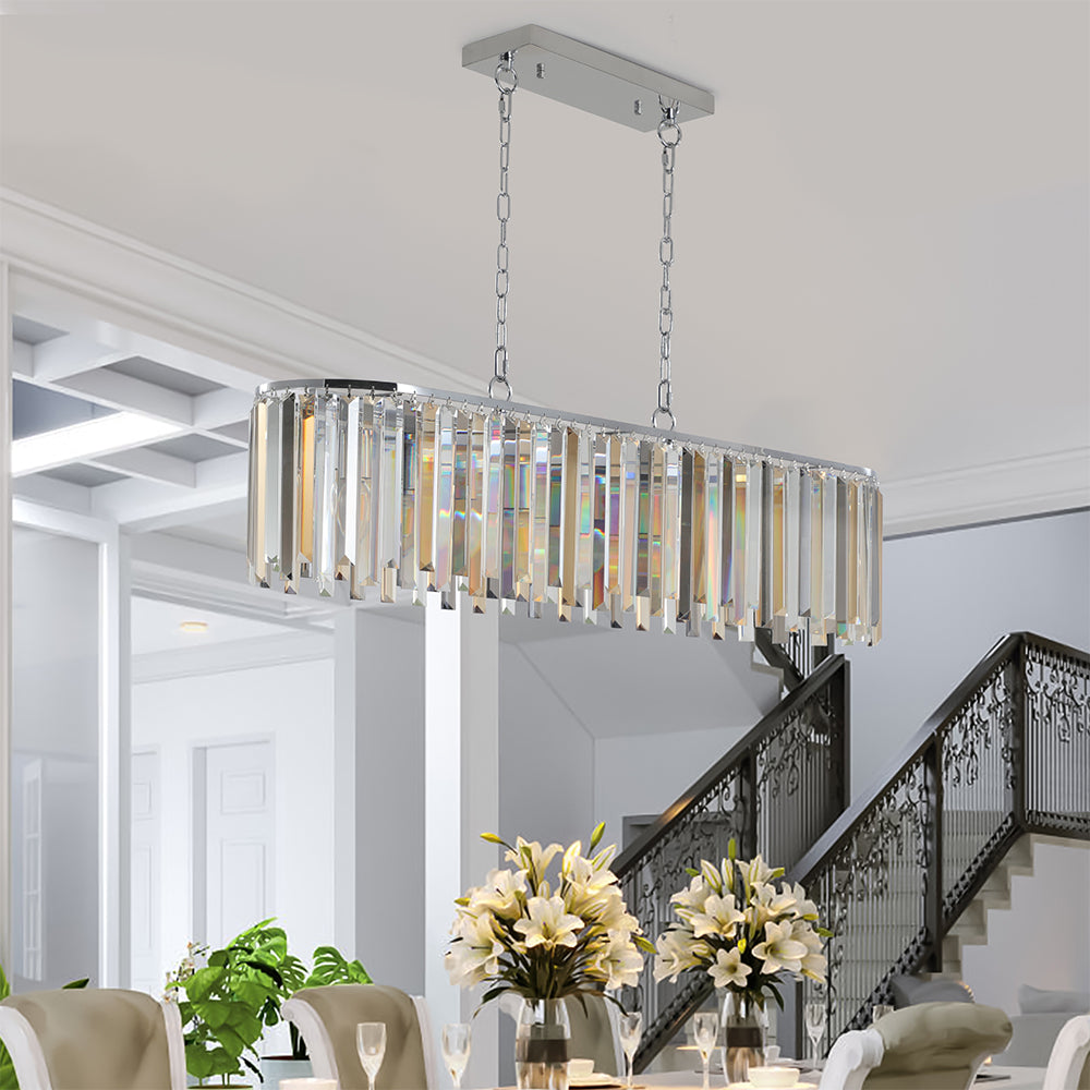 Luxury Oval Crystal Chandelier - Modern Ceiling Light Fixture for Home Decor_2