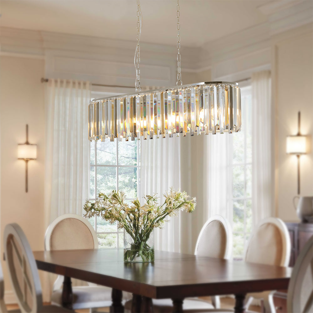 Luxury Oval Crystal Chandelier - Modern Ceiling Light Fixture for Home Decor_1