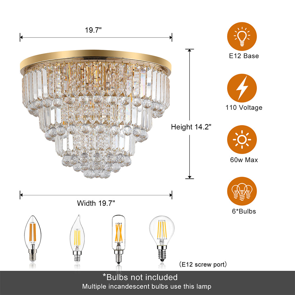 Modern Gold Luxury Crystal Chandelier - Large Ceiling Light_6