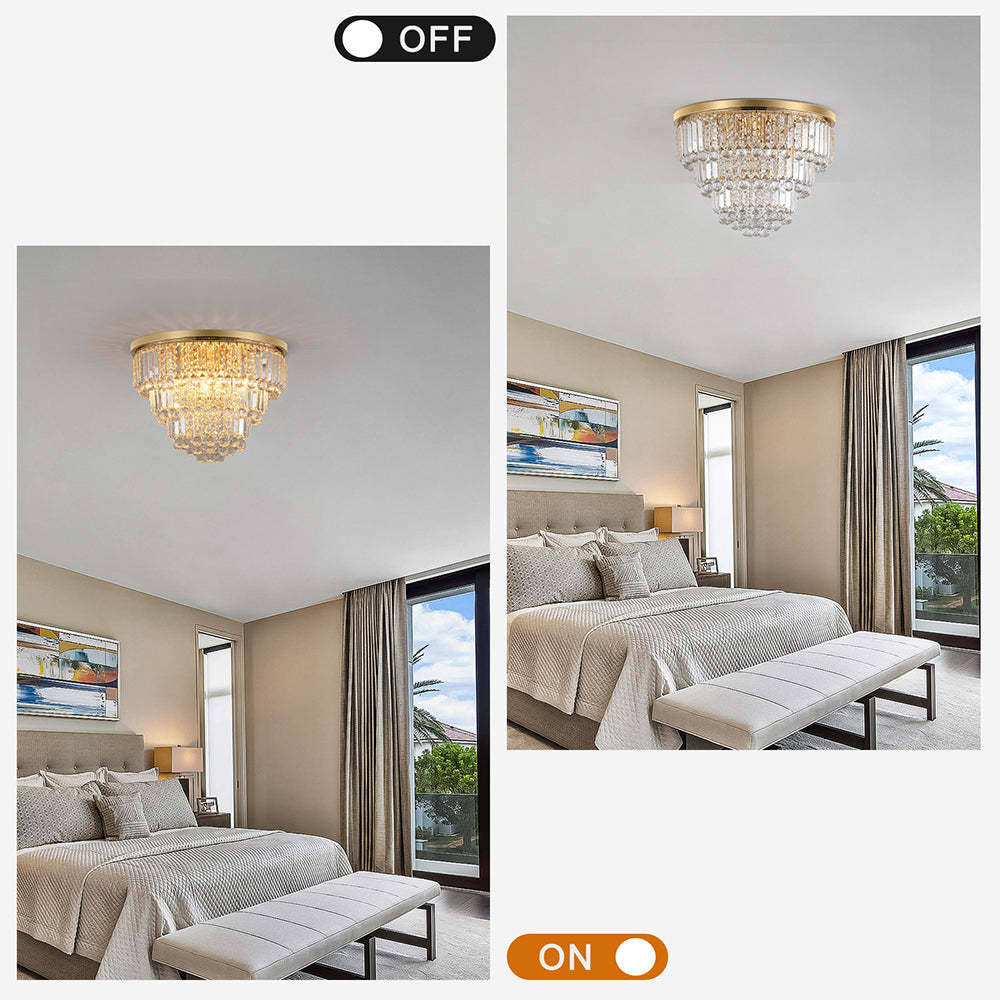 Modern Gold Luxury Crystal Chandelier - Large Ceiling Light_4