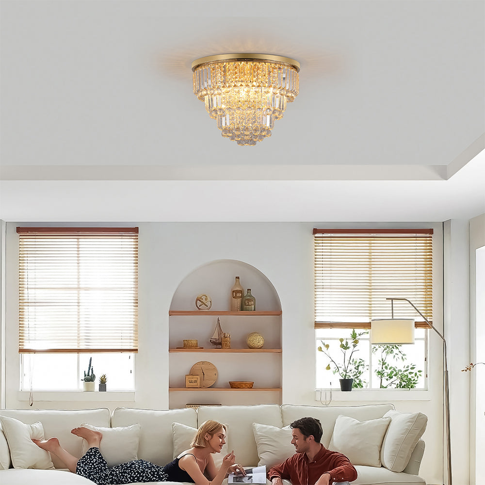 Modern Gold Luxury Crystal Chandelier - Large Ceiling Light_1