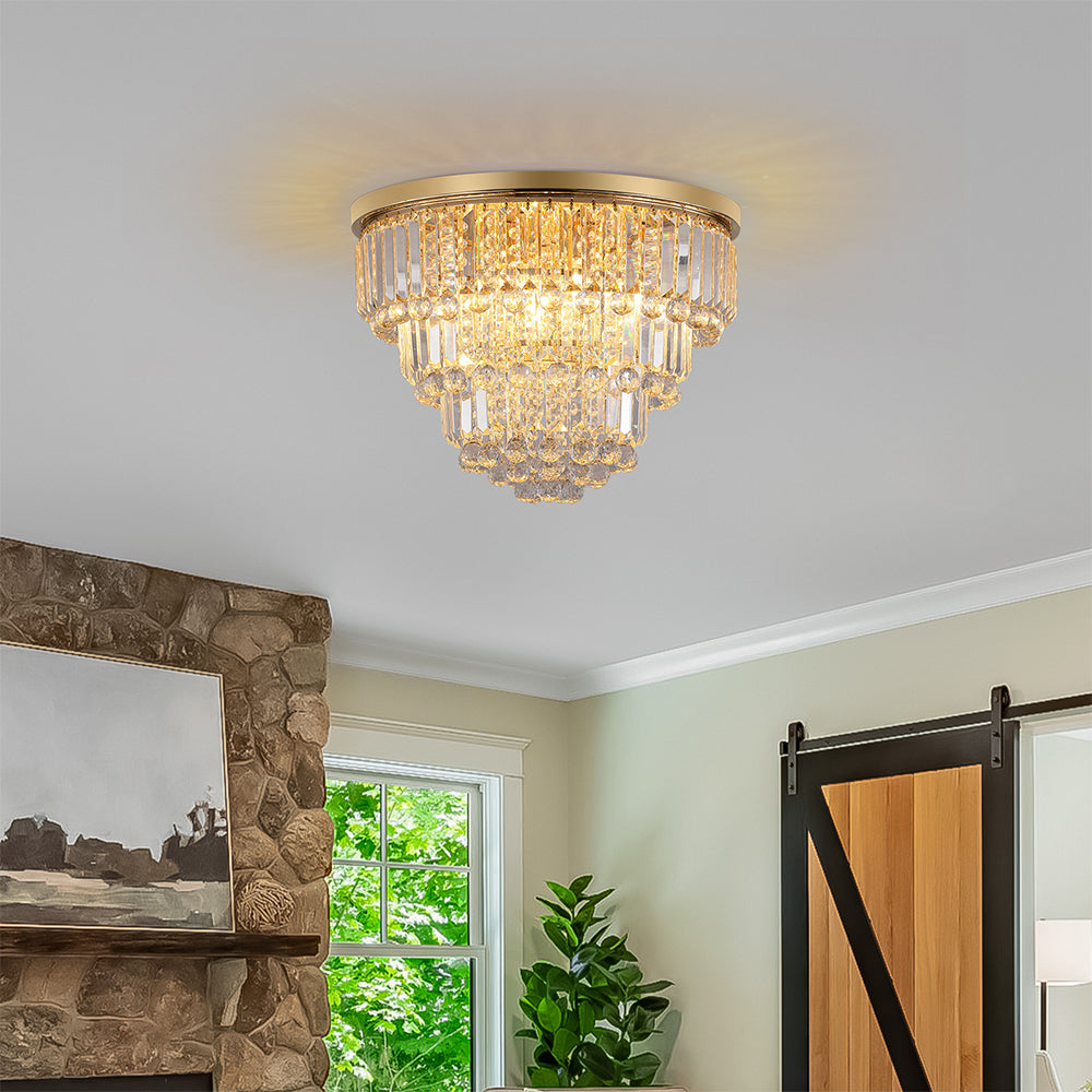 Modern Gold Luxury Crystal Chandelier - Large Ceiling Light_2