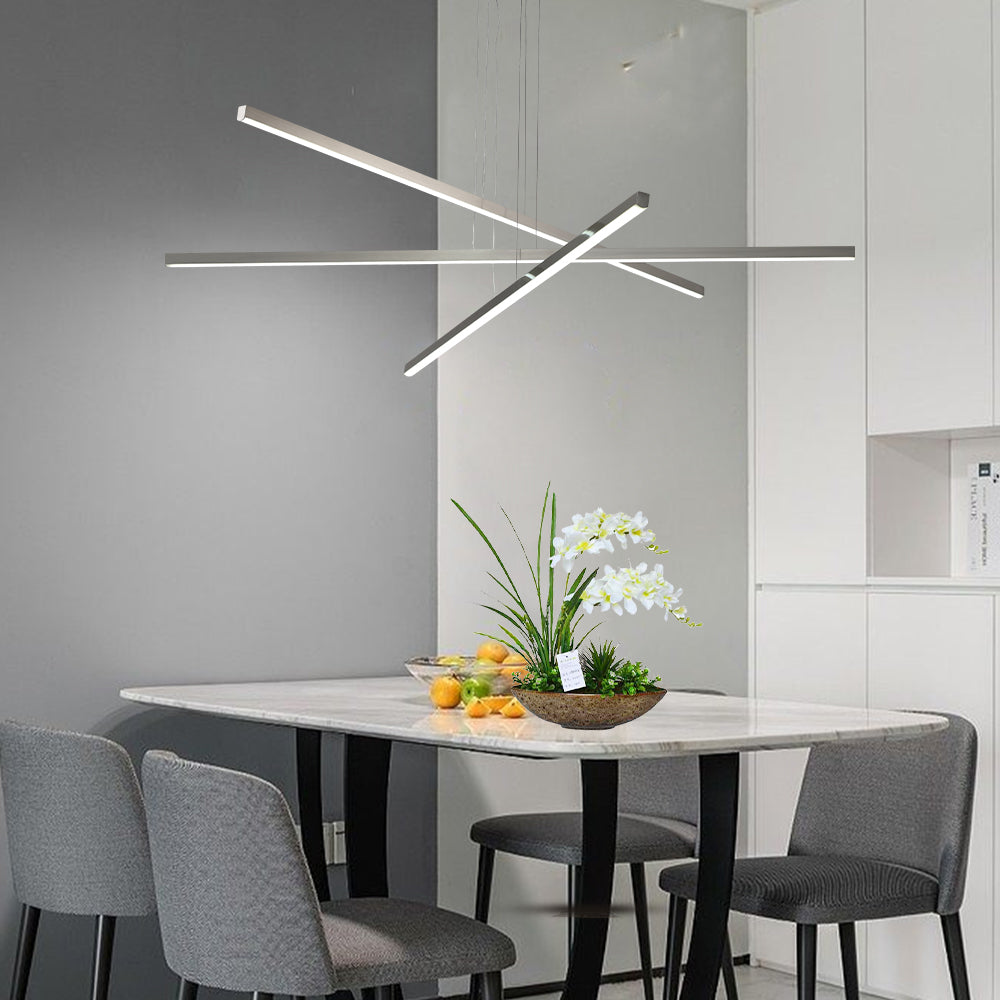 Pendant Lighting Fixture in Silver Integrated LED_2