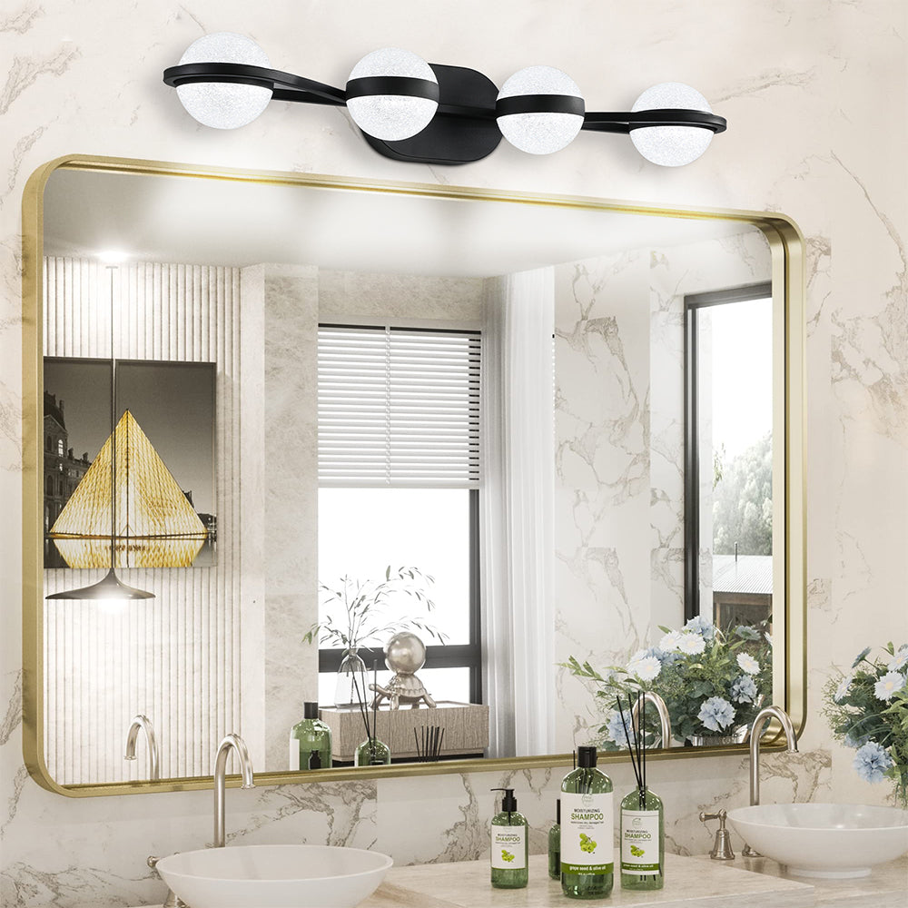 4-LED Bulbs Vanity Lights for Bathroom - Black_1